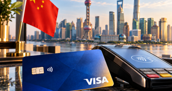 Stadt mit Visa Karte im Bild